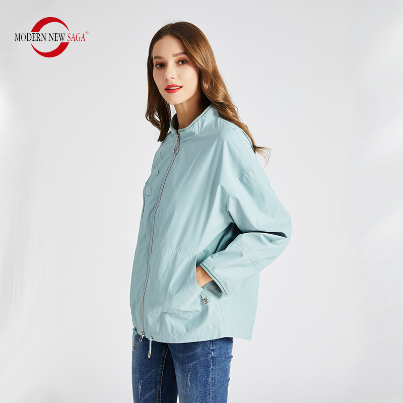 MODERN SAGA Women Jacket Spring Autumn Coat Woman Casual Short Jacket Windbreaker Womens Jackets Ladies Jacket White 201023