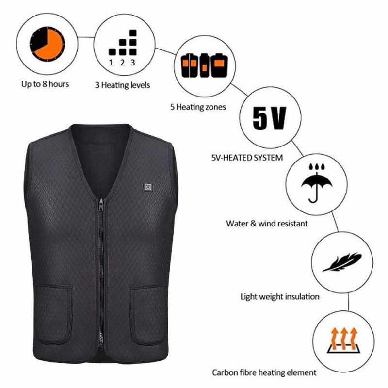 2020 New Heated Vest USB Outdoor Warm Washable Men Women Winter Camping Hiking Hunting Heated Jacket Electric Thermal Clothing, Black
2020 New Heated Vest USB Outdoor Warm Washable Men Women Winter Camping Hiking Hunting Heated Jacket Electric Thermal Clothing, Black