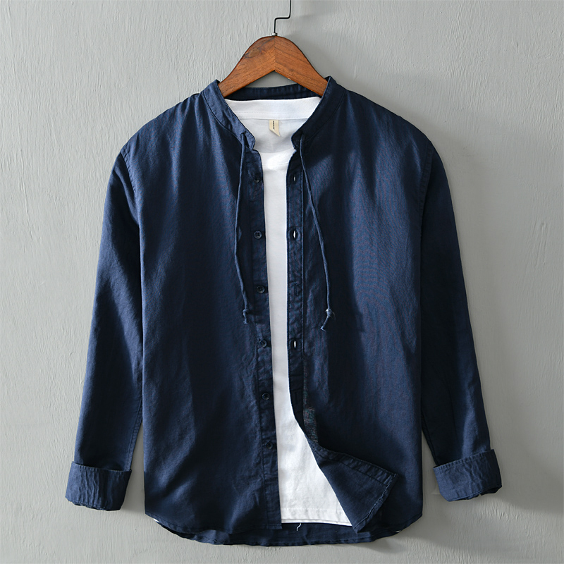 Linen and collar stand collar summer and spring long sleeve shirt men casual fashion shirts for men solid blue shirts male tops, Sky blue
Linen and collar stand collar summer and spring long sleeve shirt men casual fashion shirts for men solid blue shirts male tops, Sky blue