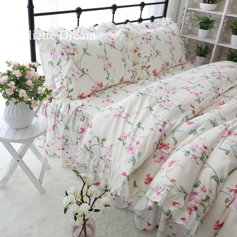 Princess style bedding set garden print ruffle duvet cover set 100% cotton bed sheet home textile girls bedding king size1, As pic
Princess style bedding set garden print ruffle duvet cover set 100% cotton bed sheet home textile girls bedding king size1, As pic