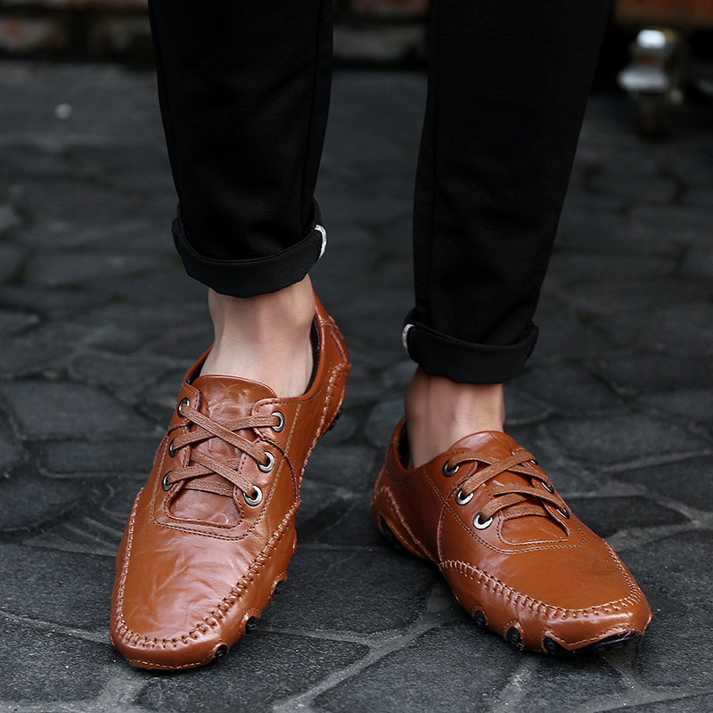 Hot Sale-italian mens genuine leather dress shoes 2018 wedding cie shoes men loafers formal comfortable business shoes