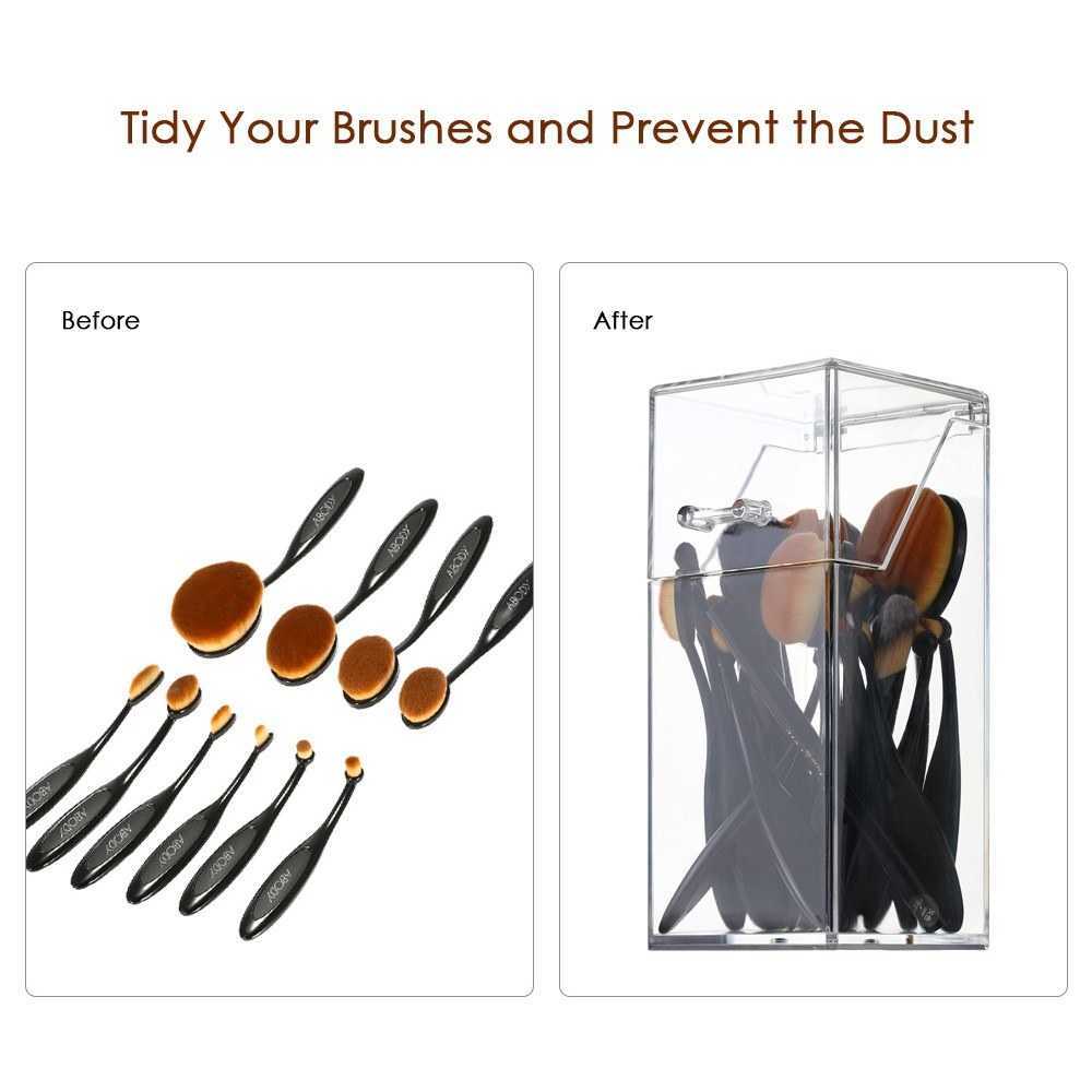 Clear Dustproof Brushes Organizer Storage Box Acrylic Cosmetic Makeup Brush Holder Stand