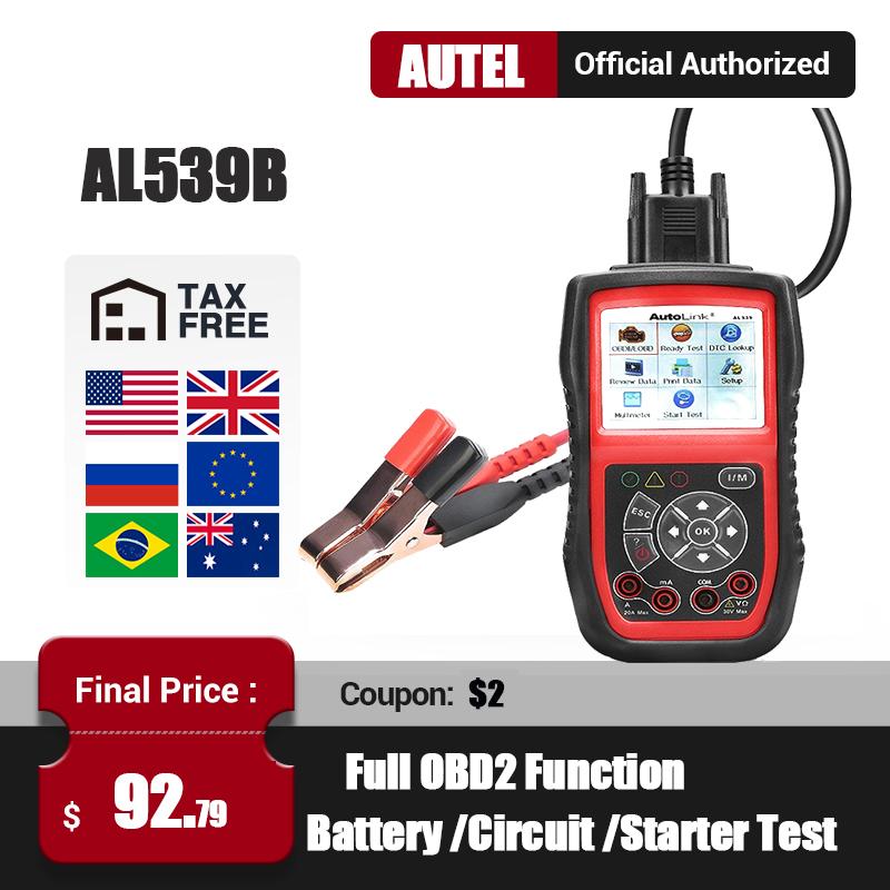 Autel AL539B OBD2 Scanner Automotive Scanner Electrical Test Tool For Car OBD2 Diagnostic Tool EOBD OBD 2 Code Reader PK AL539
Autel AL539B OBD2 Scanner Automotive Scanner Electrical Test Tool For Car OBD2 Diagnostic Tool EOBD OBD 2 Code Reader PK AL539