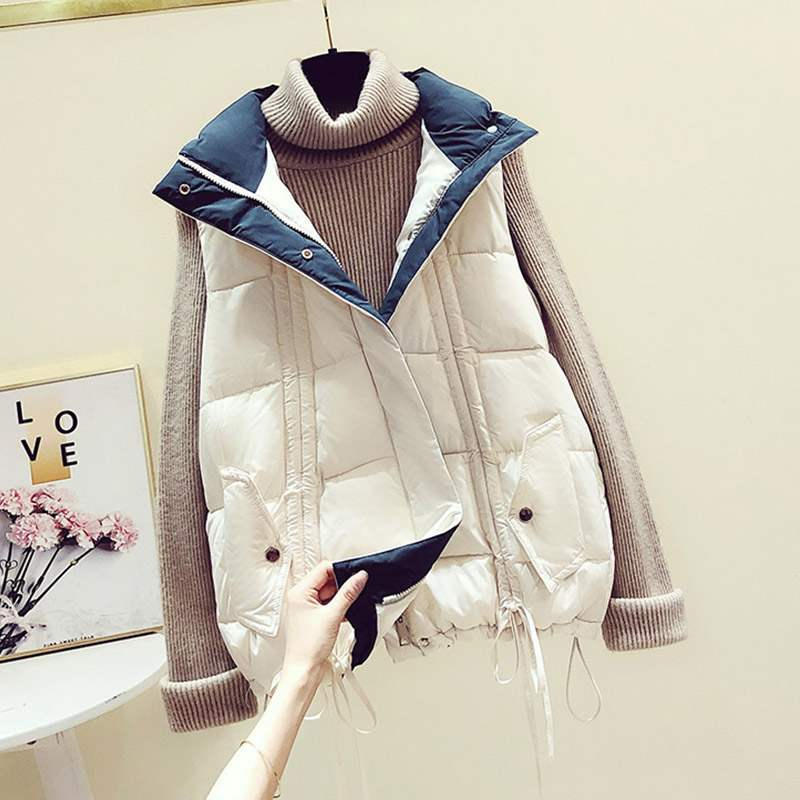 Fashion Down Cotton Vest Female Casual Loose Sleeveless Warm Waistcoat Woman Jacket Oversized Mujer Chaqueta Winter Vest Q2745 210204, Creamy-white vest
Fashion Down Cotton Vest Female Casual Loose Sleeveless Warm Waistcoat Woman Jacket Oversized Mujer Chaqueta Winter Vest Q2745 210204, Creamy-white vest