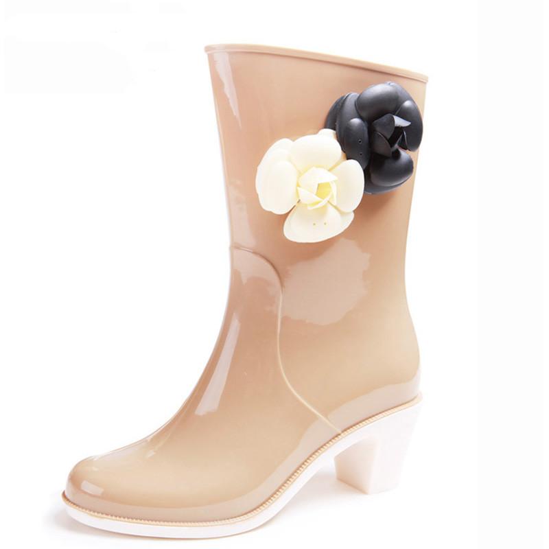 New Floral Women High Heels Rain Boots Fashion Ladies Rainboots PVC Rain Shoes High-heeled Waterproof Shoes 2 colors XKD2184, Black
New Floral Women High Heels Rain Boots Fashion Ladies Rainboots PVC Rain Shoes High-heeled Waterproof Shoes 2 colors XKD2184, Black