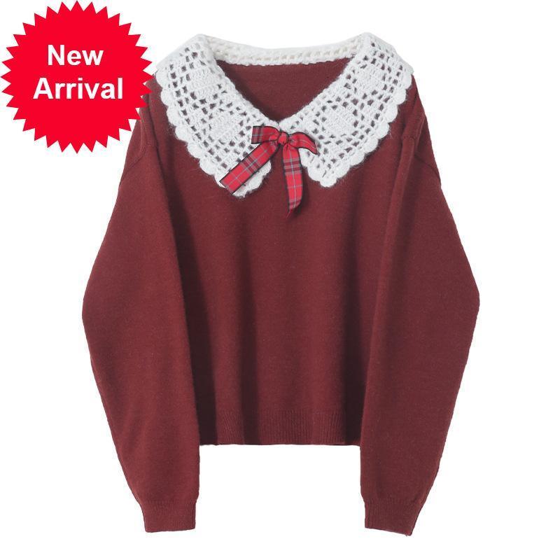 Autumn 2021 New New Christmas Sweater Loosen Doll Collar Long Sleeve Crochet Sweet Top Feminine Lapel Pullover 5TJD, Gray
Autumn 2021 New New Christmas Sweater Loosen Doll Collar Long Sleeve Crochet Sweet Top Feminine Lapel Pullover 5TJD, Gray