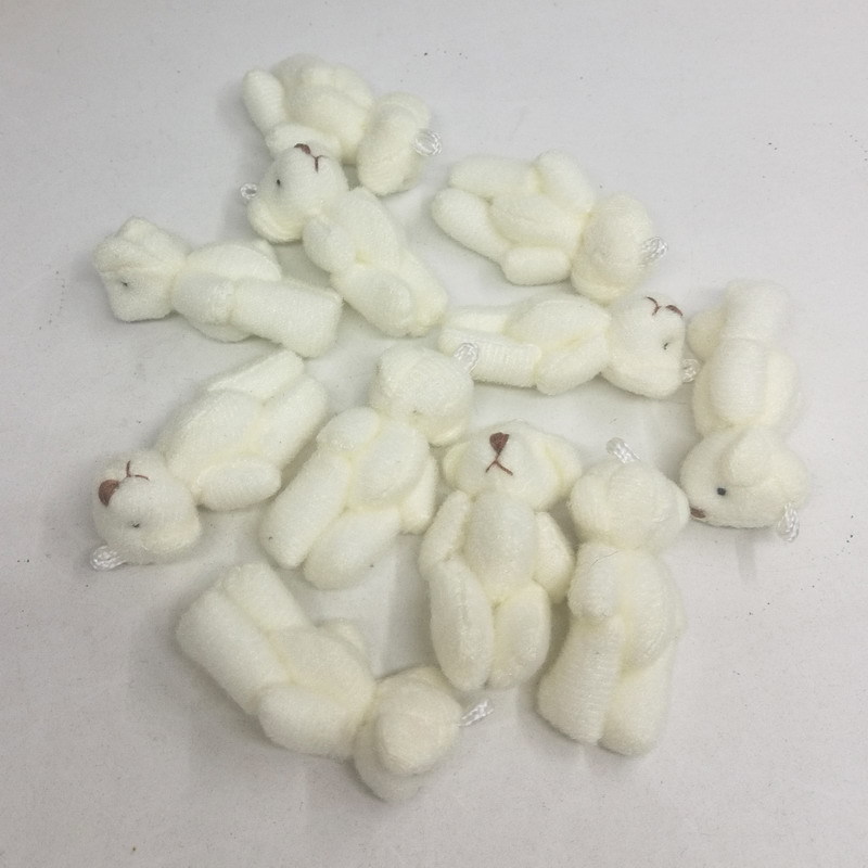 Wholesale 60pcs Kawaii Small Joint Teddy Bears Stuffed Plush 4.5CM Toy Teddy-Bear Mini Bear Ted Bears Plush Toys Wedding Gift Y0106