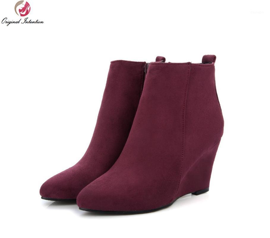 Original Intention Women Ankle Boots Poupular Pointed Toe Wedges Boots Black Blue Wine Red Fashion Shoes Woman US Size 4-10.51, 73512
Original Intention Women Ankle Boots Poupular Pointed Toe Wedges Boots Black Blue Wine Red Fashion Shoes Woman US Size 4-10.51, 73512