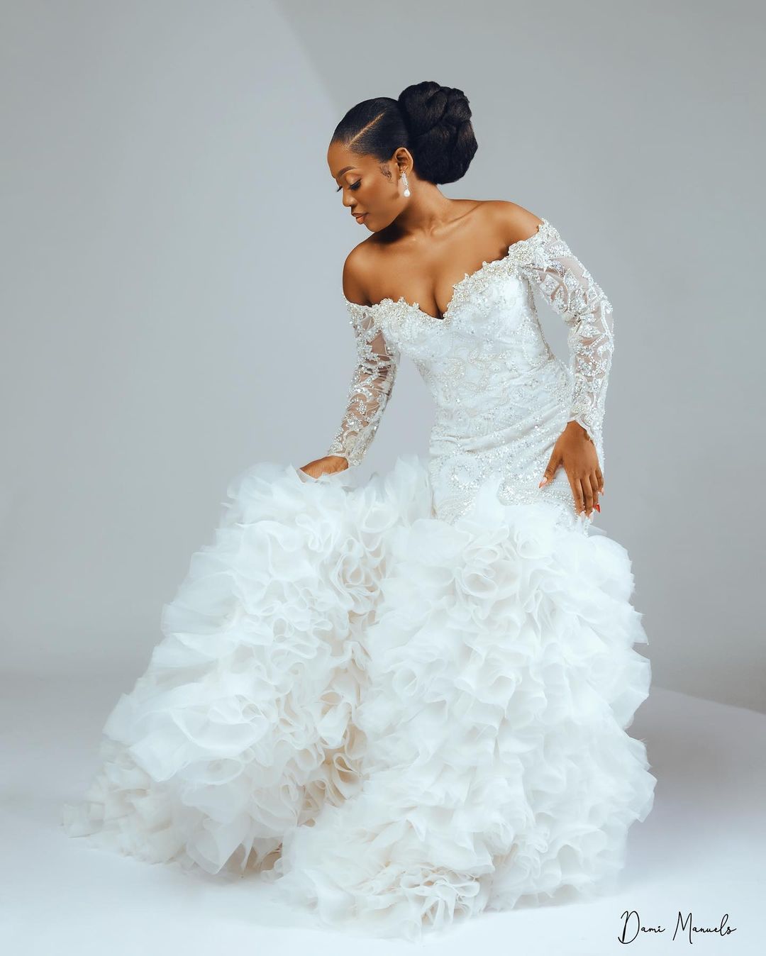 plus size arabic aso ebi sparkly mermaid sexy wedding dress beaded sequined lace bridal gowns dresses zj335