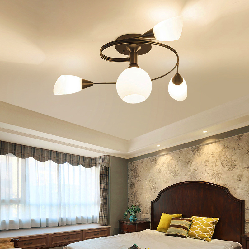 Vintage Ceiling Lamps For Home Lighting Luminaire Multiple Rod Wrought Iron lights E27 LED Bulb light AC 85-265V