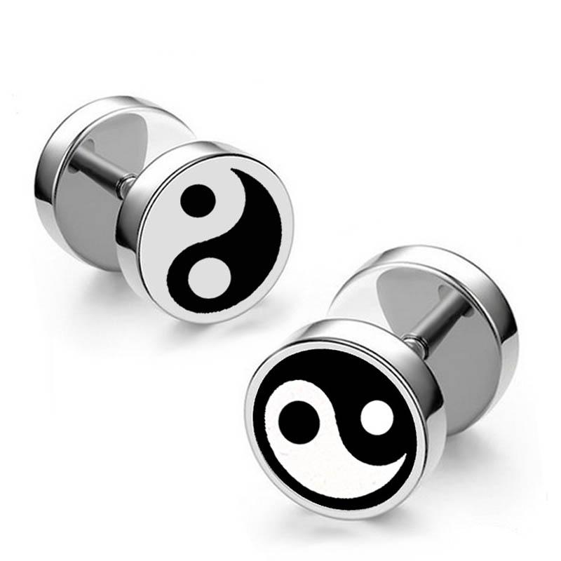 Yin Yang Dumbbell Studs Earring for Men Boy Stainless Steel Tai Chi Gossip Earring Punk Cool Fashion Male Jewelry
Yin Yang Dumbbell Studs Earring for Men Boy Stainless Steel Tai Chi Gossip Earring Punk Cool Fashion Male Jewelry