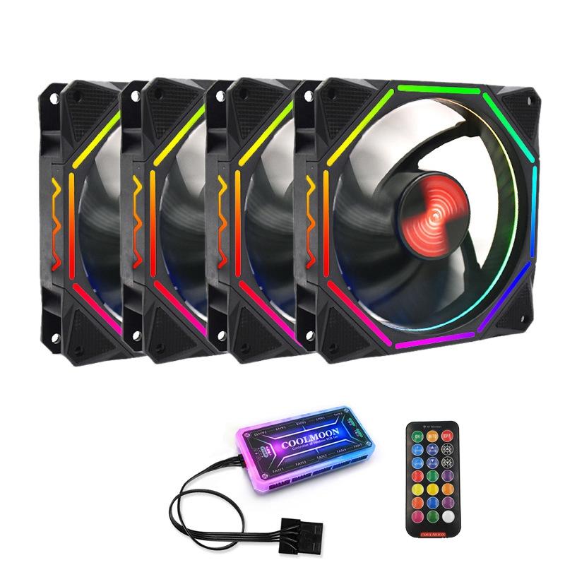 COOLMOON F-LL1 Computer Case PC Cooling Fan RGB Adjust 120mm Quiet + IR Remote New Computer Cooler RGB CPU Case Fan Four In One
COOLMOON F-LL1 Computer Case PC Cooling Fan RGB Adjust 120mm Quiet + IR Remote New Computer Cooler RGB CPU Case Fan Four In One
