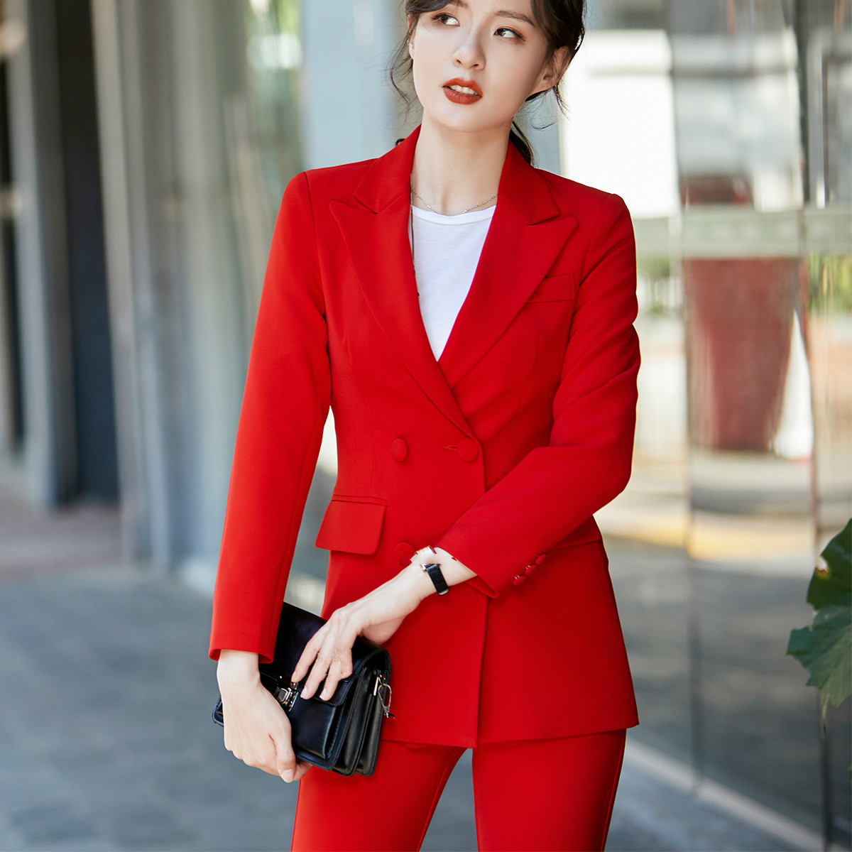 Women's Clothing Solid Color Trouser for Women Jacket Pants Suit Office Business Ladies Suits Blazer Set Women Suits T200818