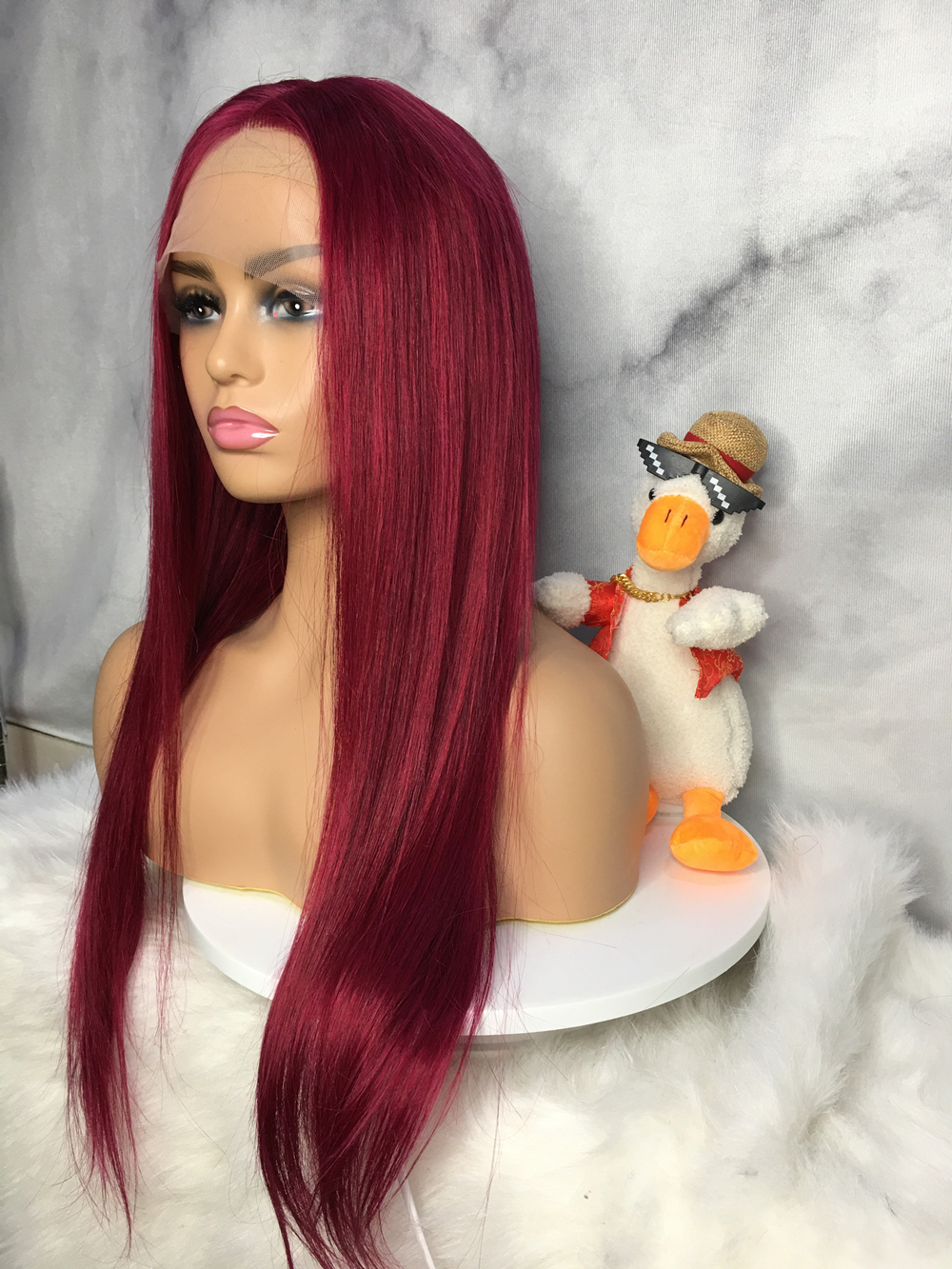 360 Lace Frontal Beauebony Burgundy Glueless Straight Lace Wig Pre Plucked