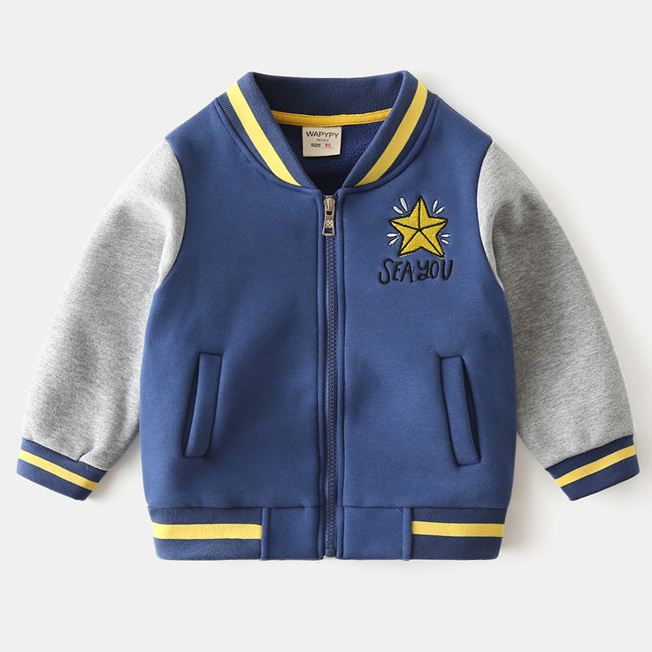 Boys Baseball Uniform Jackets Autumn Winter Trendy Baby Zipper Sweater Coat Chidlren Kids Thick Coats with Letter and Star Embroidery, Blue
Boys Baseball Uniform Jackets Autumn Winter Trendy Baby Zipper Sweater Coat Chidlren Kids Thick Coats with Letter and Star Embroidery, Blue