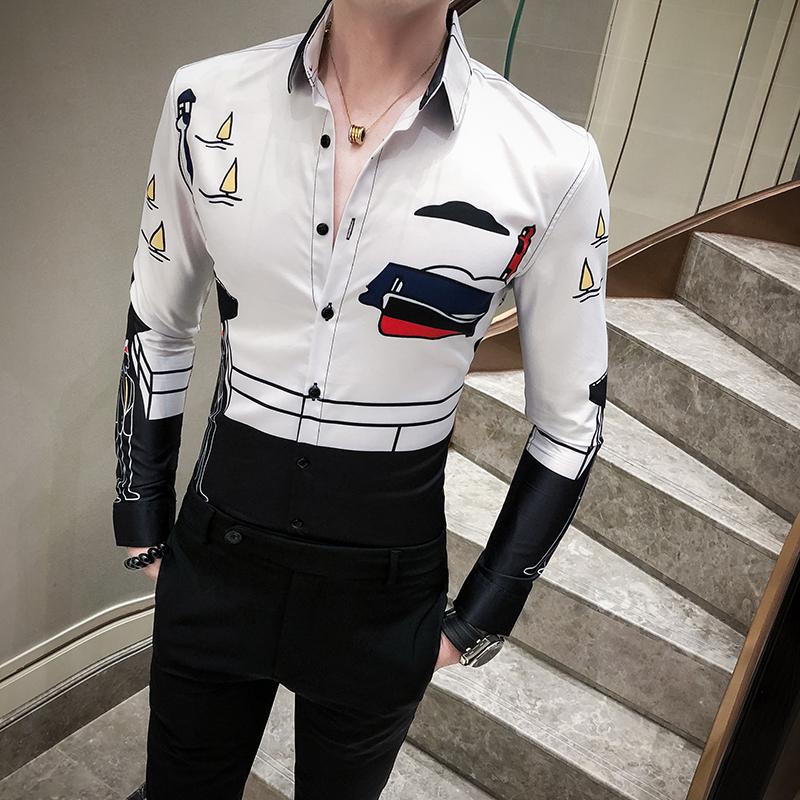 2020 Men Shirt British Style Men Long Sleeve Jacket Printing Shirt Camisa Social Masculina Streetwear Shirts Casual Slim Fit
2020 Men Shirt British Style Men Long Sleeve Jacket Printing Shirt Camisa Social Masculina Streetwear Shirts Casual Slim Fit