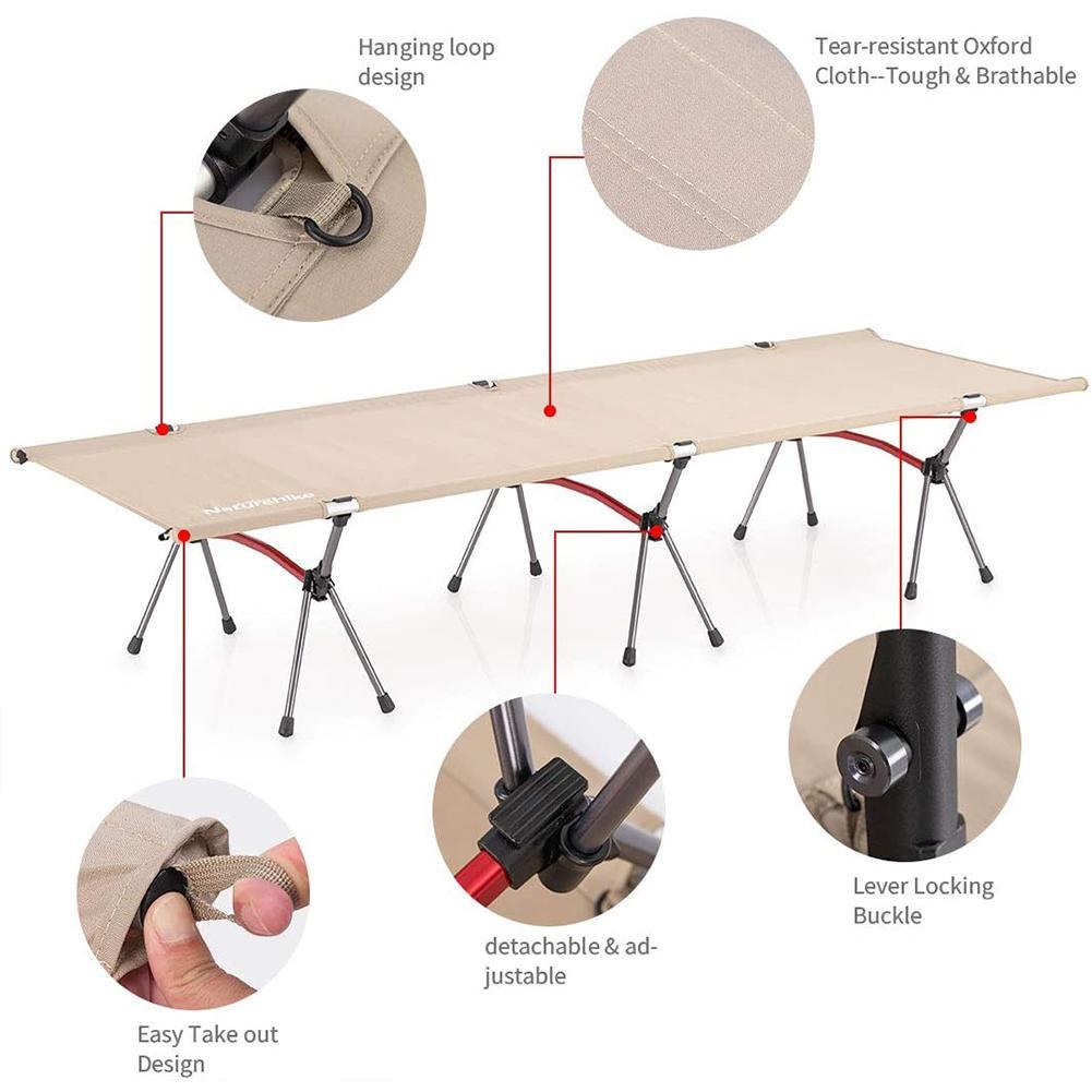 Outdoor Bed Portable Lightweight Fishing Folding Chair Outdoor Leisure Folding Camping Cot Collapsible Comfy Single Person Bed Q0111