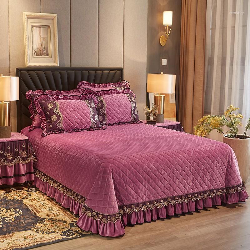 Velvet Diamond Quilted Bedspread with Drop Dust Ruffles Bed Cover set Super Soft Warm 250X250/250X270cm 3/5Pcs1, Color 3
Velvet Diamond Quilted Bedspread with Drop Dust Ruffles Bed Cover set Super Soft Warm 250X250/250X270cm 3/5Pcs1, Color 3