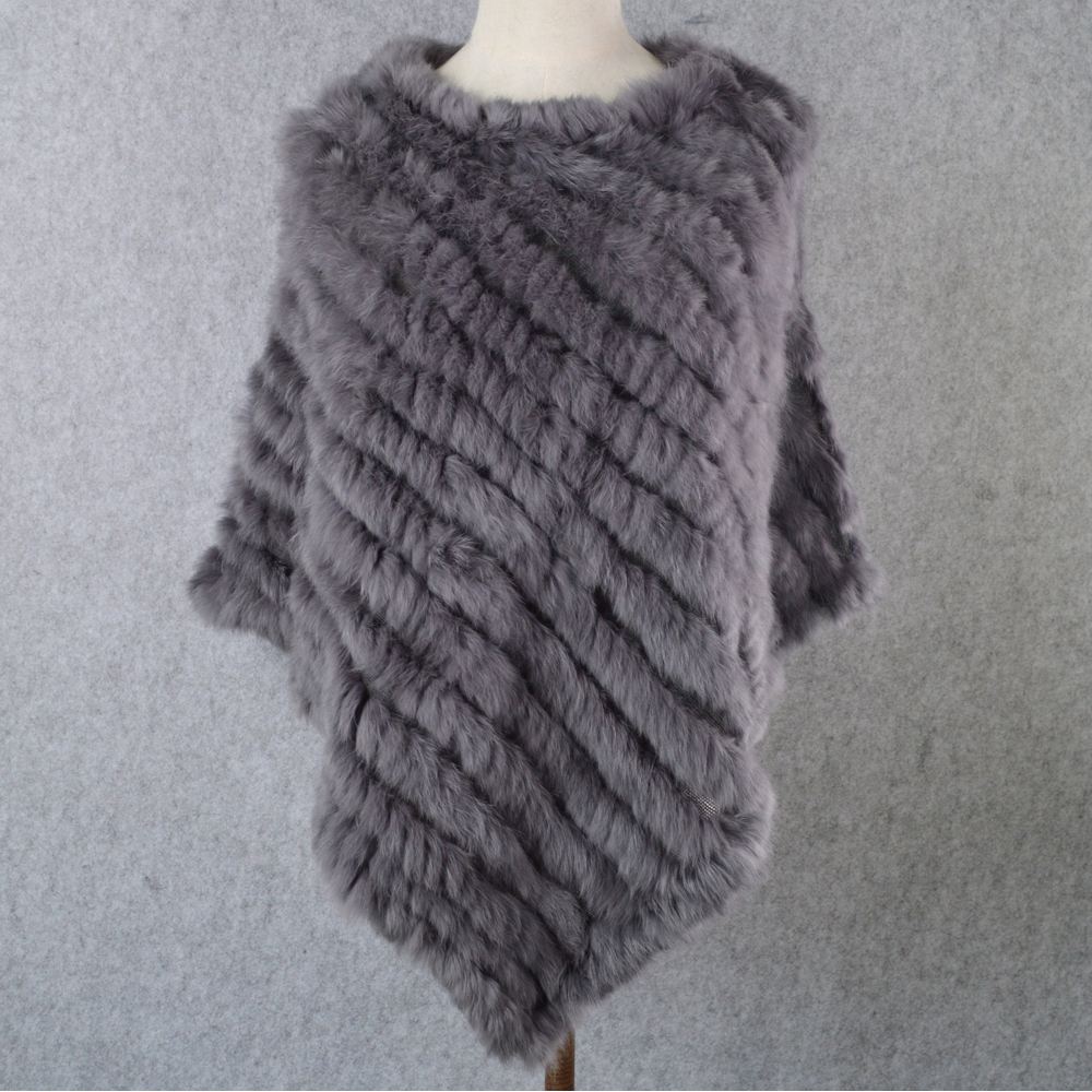 Fashion Real Rabbit Fur Poncho Genuine Real Rabbit Fur Shawl Scarf Knitted Elastic Women Party Real Natural Rabbit Fur Pashmina Y201007
