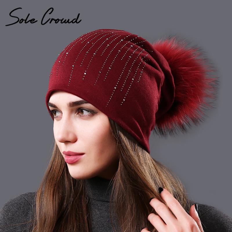 Sole Crowd 2020 Autumn Rhinestone hats for Women fashion winter warm cotton caps ladies beanies natural raccoon fur pompom hat, Black
Sole Crowd 2020 Autumn Rhinestone hats for Women fashion winter warm cotton caps ladies beanies natural raccoon fur pompom hat, Black