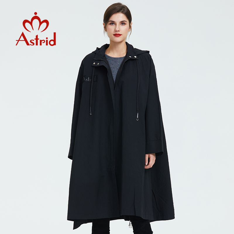 Astrid trench coat Women Hooded Plus Size high quality Windbreaker fashion Gothic Long Loose Suitable for everyone coat B02 201211
