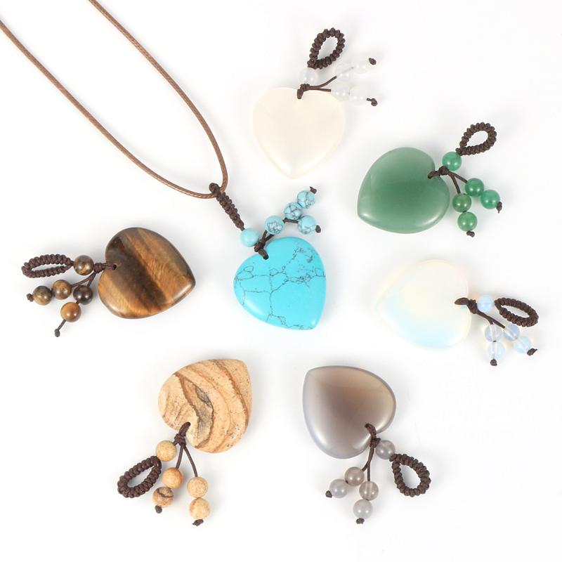 Women Men Natural Gem Stone 30mm Love Heart Pendant Necklace Tiger Crystal Green Tanglin Onyx Sweater Chain Waxed Rope Jewelry
Women Men Natural Gem Stone 30mm Love Heart Pendant Necklace Tiger Crystal Green Tanglin Onyx Sweater Chain Waxed Rope Jewelry