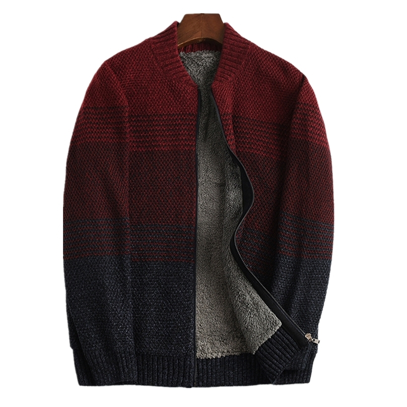 ICPANS Wool Liner Winter Sweater Man Thicken Warm Snow Sweatcoats Cotton Rainbow Cardigan Men Plus Size 5XL 6XL 7XL 201224