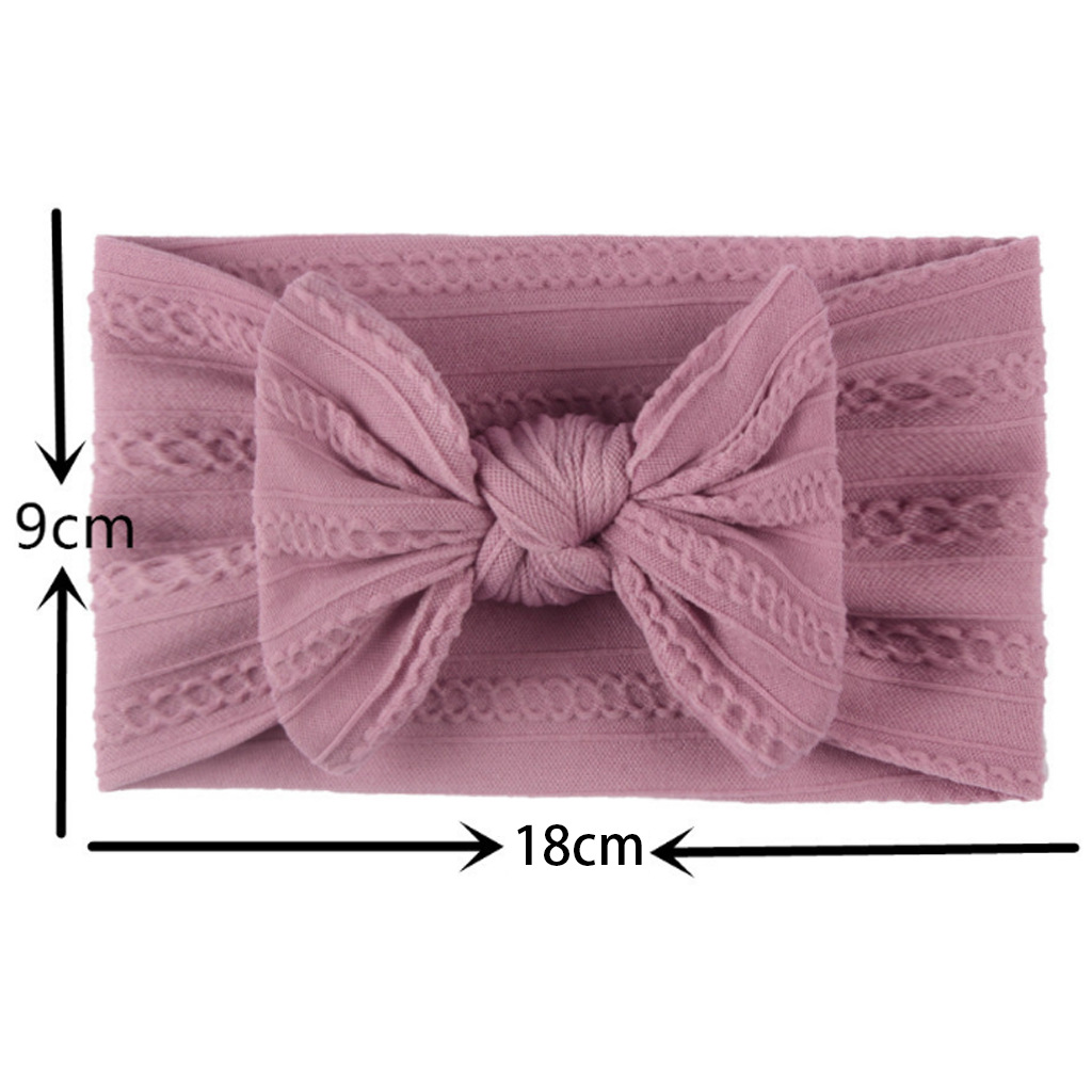 18 Colors INS Baby Nylon Headbands Hair Accessories candy color Elastics Soft Jacquard Weave Newborn Infant girl Toddlers elegant hair-Bow Knot access
