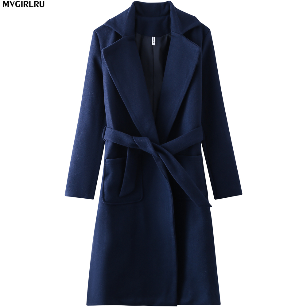 MVGIRLRU Women's coats wool&blends women's parkas pockets belted Jackets Brown Coffee black pink Outerwear 201112