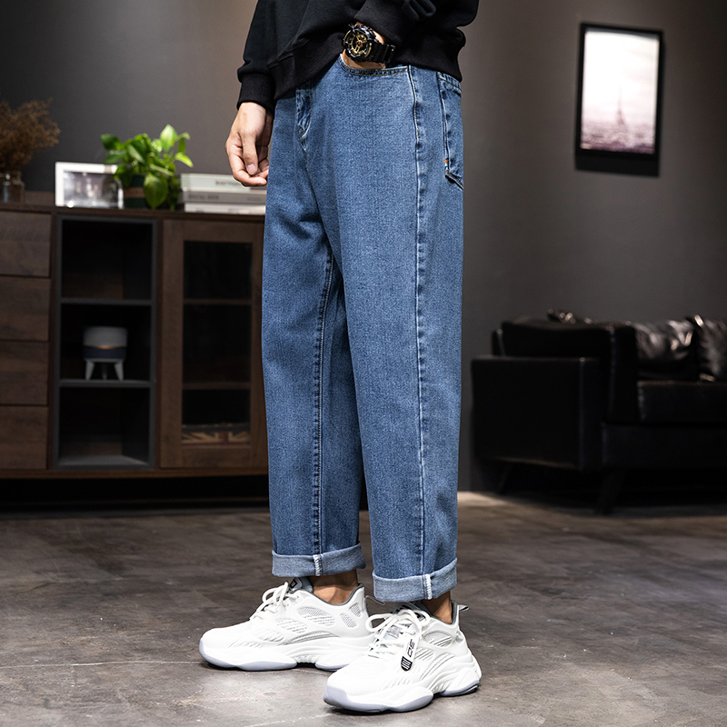 Men's jeans Korean Harlan blue pants autumn and winter trend retro straight pants Harajuku loose high quality jeans 201128