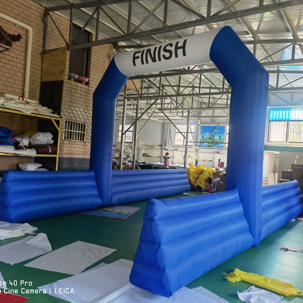 Promotional Blue Inflatable Start Finish Line Arch With Legs Outdoor Advertising Archway Door Gate Balloon For Race Event