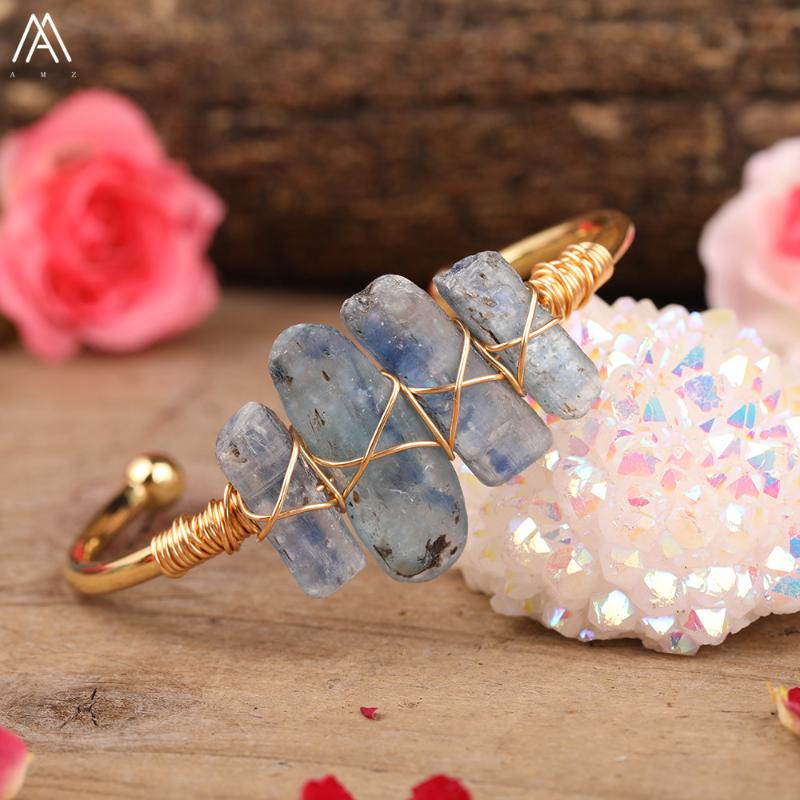 Charm Bracelets Rose Gold Copper Wire Wrapped Natural Blue Kyanite Stone Graduated Point Beads Open Bracelet For Women Jewelry Gift
Charm Bracelets Rose Gold Copper Wire Wrapped Natural Blue Kyanite Stone Graduated Point Beads Open Bracelet For Women Jewelry Gift