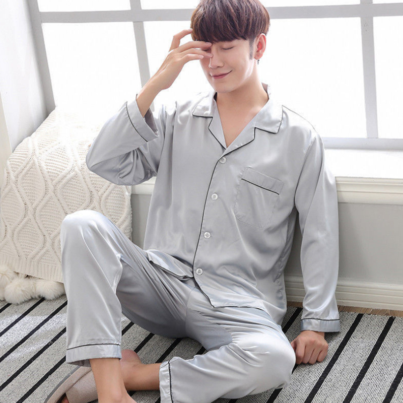 AIPEACE Pajama suit Satin Silk Pajamas Sets Couple Sleepwear Family Pijama Lover Night Suit Men Women Casual Home Clothing 201111