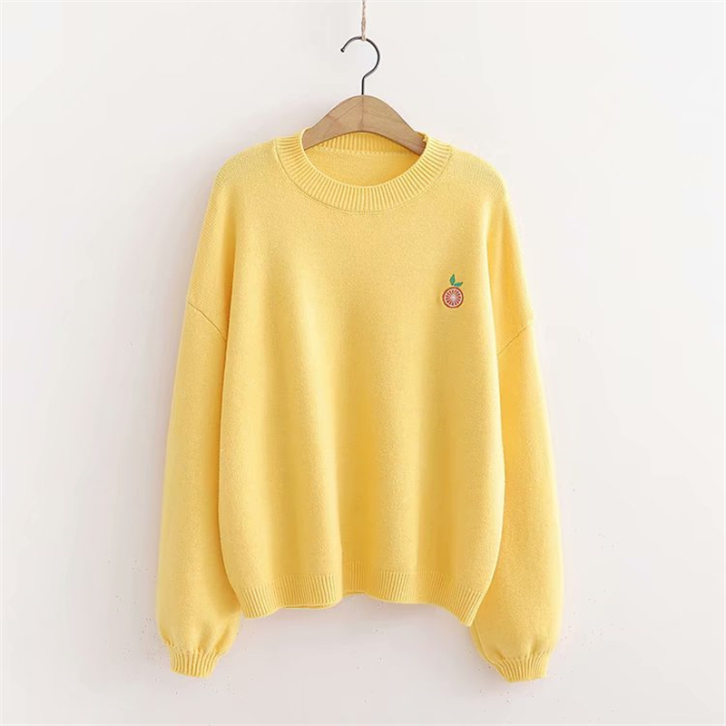 Fashion autumn and winter hem high slit round neck long sleeve pullover sweater sweater Red 201111wtt
