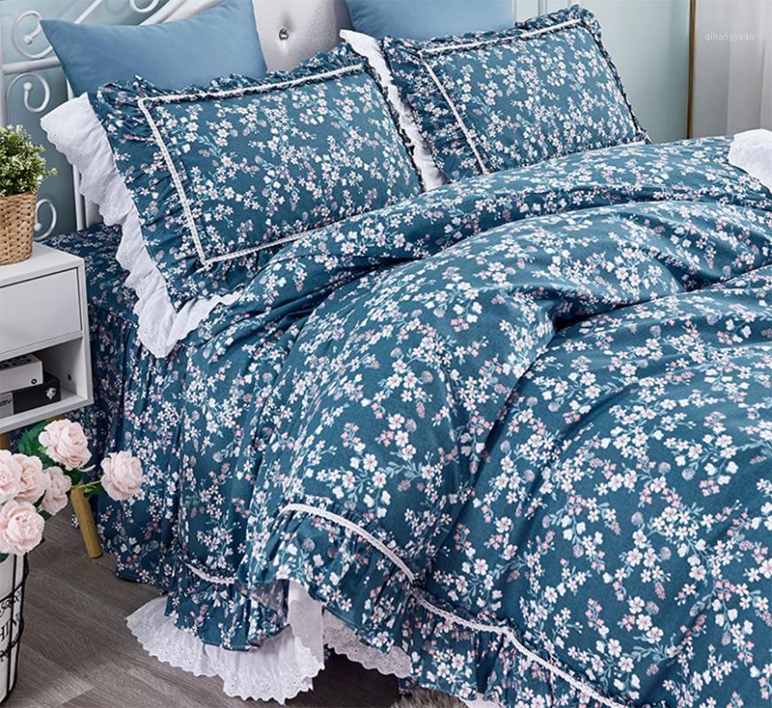 French floral ruffle lace bedding sets, full queen king modern flower cotton bedclothes bedspreads pillow case quilt cover1, Picture color
French floral ruffle lace bedding sets, full queen king modern flower cotton bedclothes bedspreads pillow case quilt cover1, Picture color