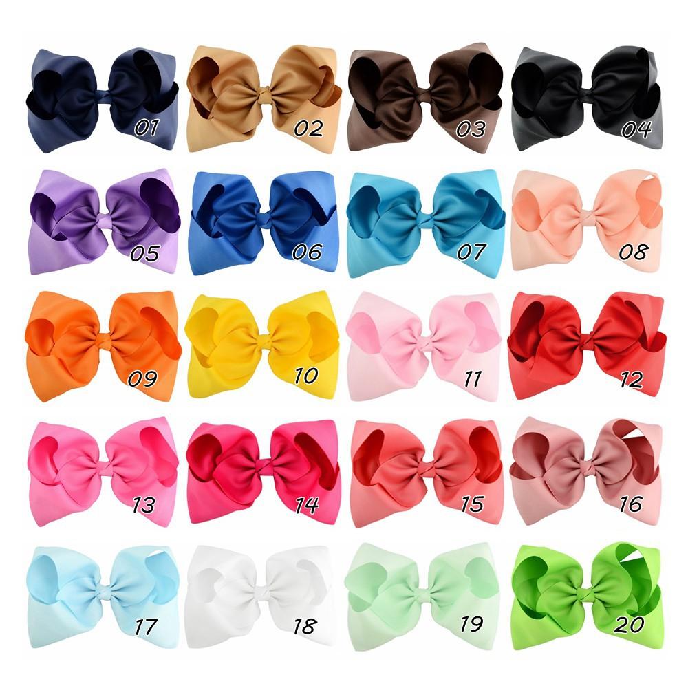 2022 new Kids Girls 8 Inch Large Hairbows Hair Clips Barrettes Grosgrain Ribbon Bow Hairpins Children Headdress Beautiful HuiLin