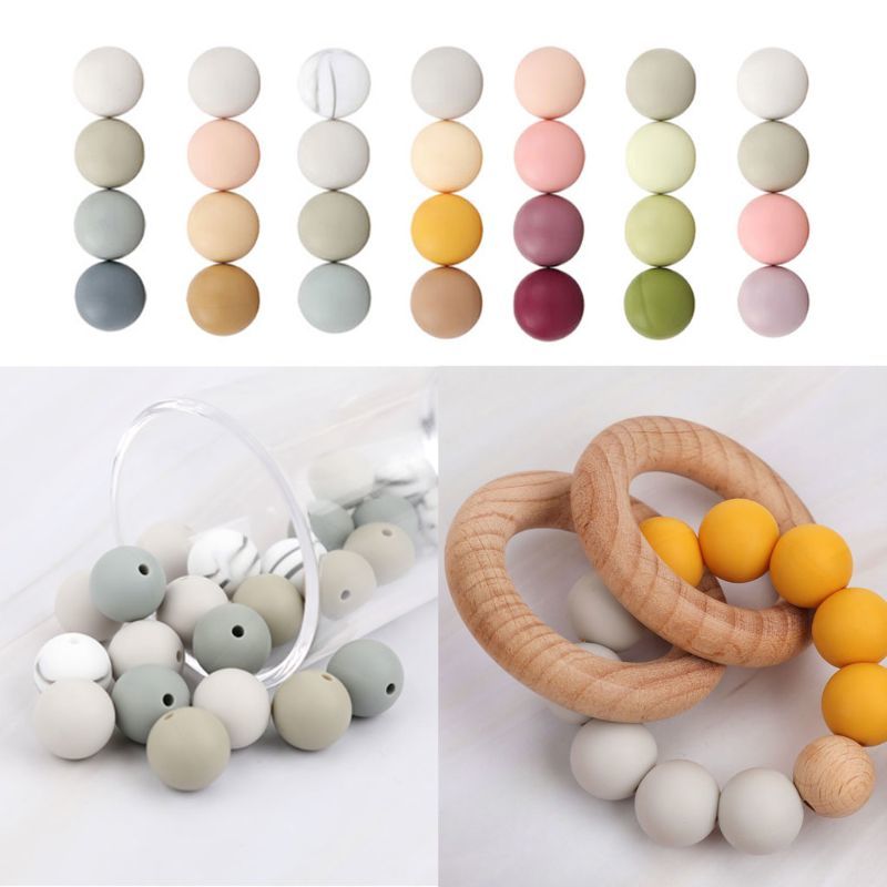 15mm 20pcs/lot Silicone Loose Beads Safe Teether Round Baby Teething Beads DIY Chewable Pacifier Chain Baby Products Y1221
15mm 20pcs/lot Silicone Loose Beads Safe Teether Round Baby Teething Beads DIY Chewable Pacifier Chain Baby Products Y1221