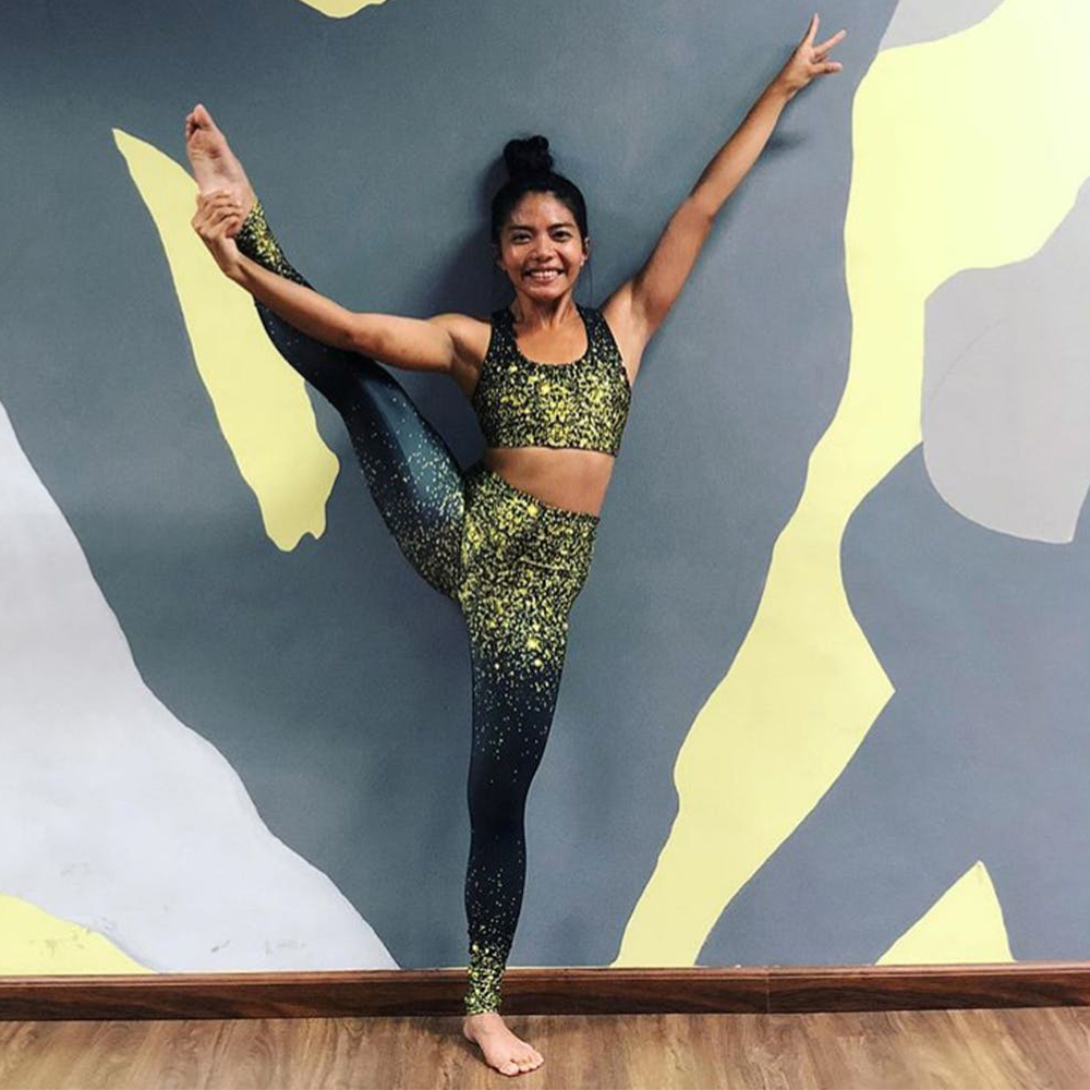 New Arrival Fitness Glitter Black Yellow Starry Sky Yellow Gradient Printed Leggings Women Pants Women's Leggings 201202