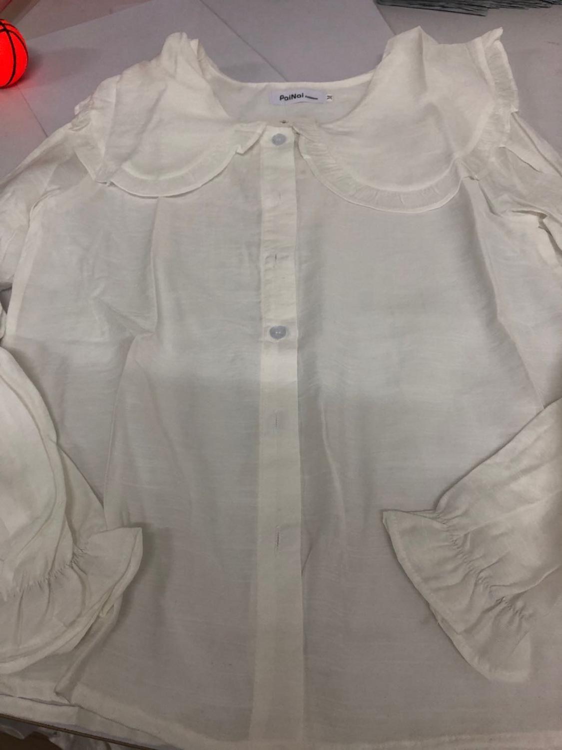 Spring New Women's Fashion Peter Pan Collar Slim Shirt Long Sleeve Casual Style Cotton Blouse Female Tops T9D730O 201028