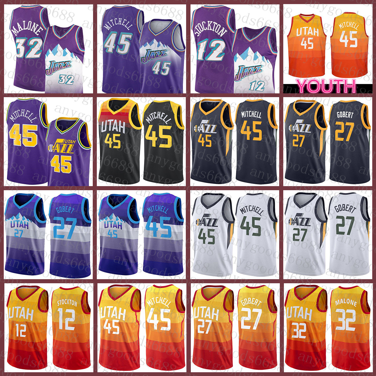 Utahs Jazzs Basketball Jersey 32 12 Donovan Mitchell Rudy Gobert 2021 2022 New 45 27 John Stockton Karl Malone Gradient
Utahs Jazzs Basketball Jersey 32 12 Donovan Mitchell Rudy Gobert 2021 2022 New 45 27 John Stockton Karl Malone Gradient