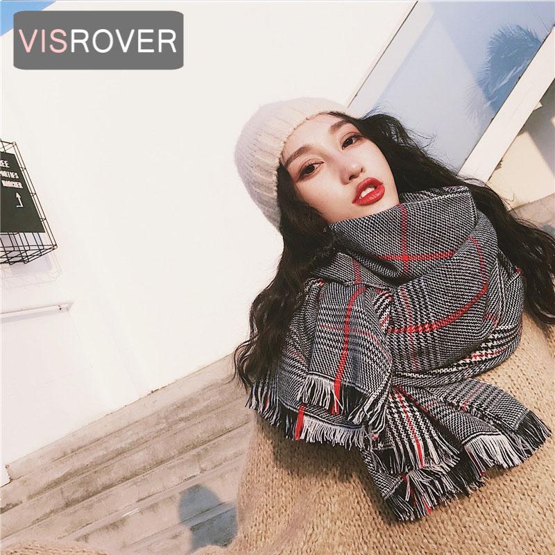Scarves VISROVER Black Woman Winter Scarf Fashion Female Shawls Cashmere Handfeeling Wraps Checked Hijab Gift
Scarves VISROVER Black Woman Winter Scarf Fashion Female Shawls Cashmere Handfeeling Wraps Checked Hijab Gift