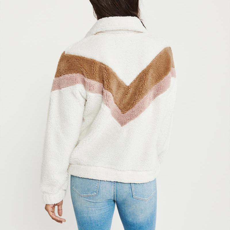 Autumn Winter Women Teddy Hoodie Sweatshirt Long Sleeve Zipper Patchwork Hoodies Warm Fleece Casual Sweatshirts 210415