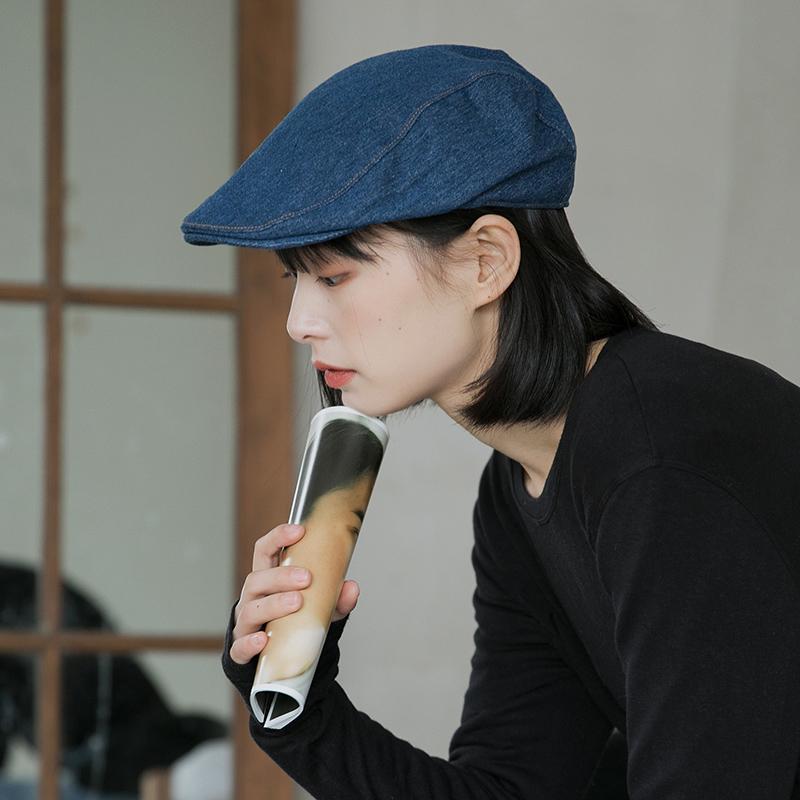 Berets Denim Cap For Women Spring Summer Korean Version Versatile Fashion Short Brim Beret Sun Hat Winter Autumn, Navy blue
Berets Denim Cap For Women Spring Summer Korean Version Versatile Fashion Short Brim Beret Sun Hat Winter Autumn, Navy blue