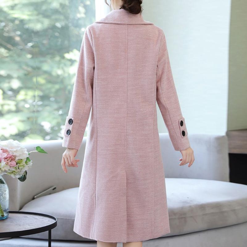 Women Wool Double Breasted Coat Elegant Long Sleeve Work Office Fashion Jacket Office Lady Blazer Fashion Work Blazers Feminino