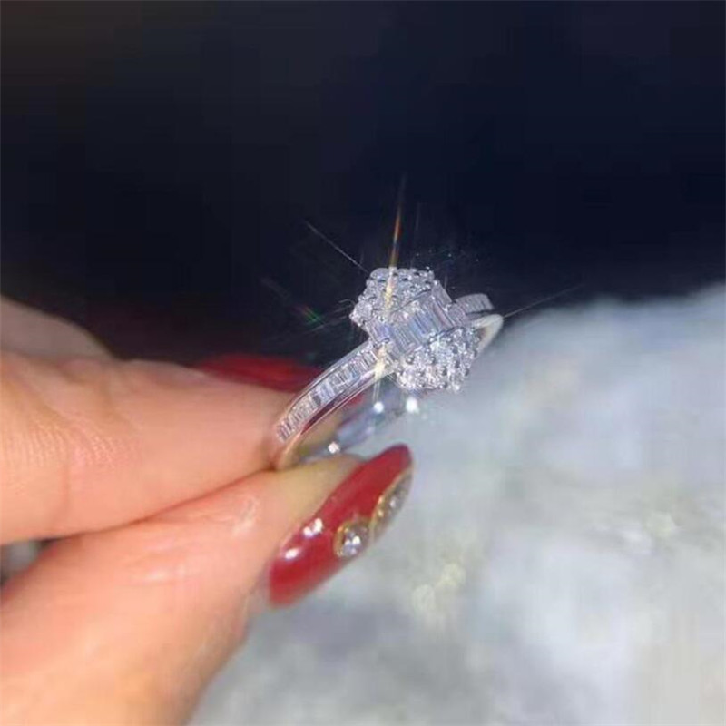 Size 6-10: Sterg Sier Princess Cut White Topaz CZ Dia Wedding Band Ring 4d81