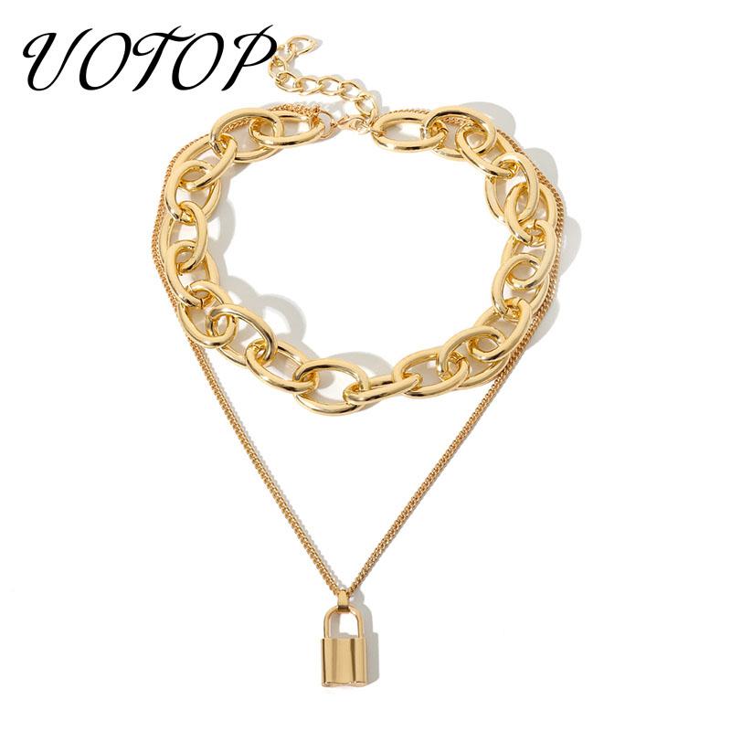 UOTOP Classic Choker Padlock Necklace for Women Multi Layer Metal Lock Pendant Necklaces Gold Chain Collar Jewelry Bijoux
UOTOP Classic Choker Padlock Necklace for Women Multi Layer Metal Lock Pendant Necklaces Gold Chain Collar Jewelry Bijoux
