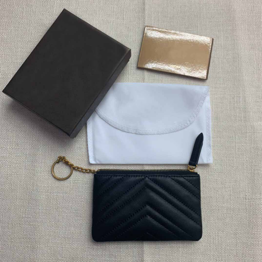 2020 new fashion woman card holder woman small wallet designer wave black leather chain zipper purse luxury Black wallet coin purse with box
2020 new fashion woman card holder woman small wallet designer wave black leather chain zipper purse luxury Black wallet coin purse with box