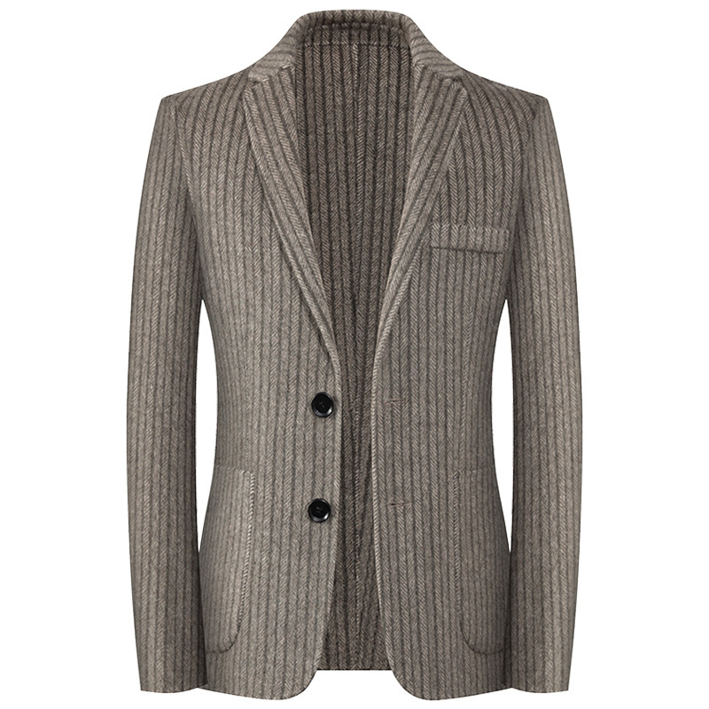 Brand New Handmade Woolen Men's Blazers Suit In Pocket Men's Casual Comfortable Blazers Wild Slim Stripe Coat Male, Dark gray
Brand New Handmade Woolen Men's Blazers Suit In Pocket Men's Casual Comfortable Blazers Wild Slim Stripe Coat Male, Dark gray