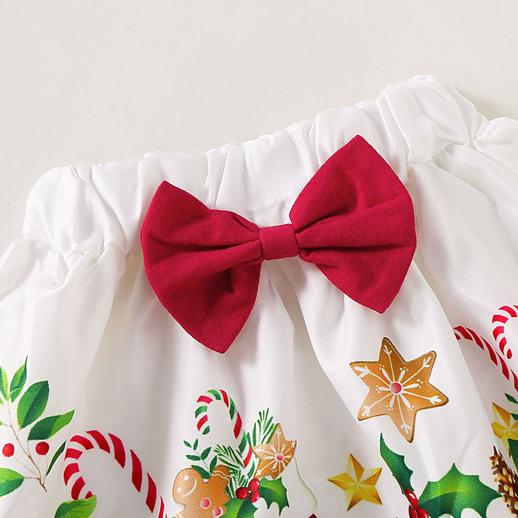 baby girl winter clothes Infant Baby Girls Christmas Letter Print Romper BodysuitCartoon Skirts Outfits vestidos de festa LJ201223