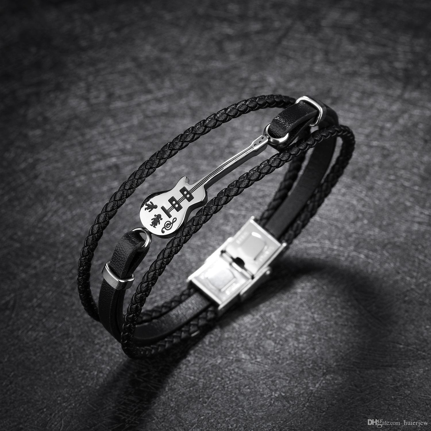 Multilayer Leather Bracelets for Men Rope Steel Bracelet Guitar Bracelet Characterized leather bracelet
Multilayer Leather Bracelets for Men Rope Steel Bracelet Guitar Bracelet Characterized leather bracelet